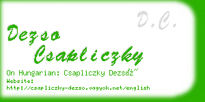 dezso csapliczky business card